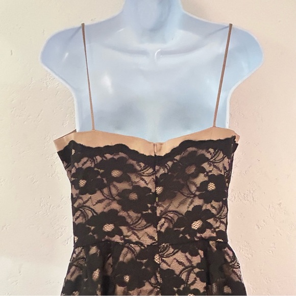 Vintage 90s Y2K Black Lace Satin Dress size M - Picture 7 of 13